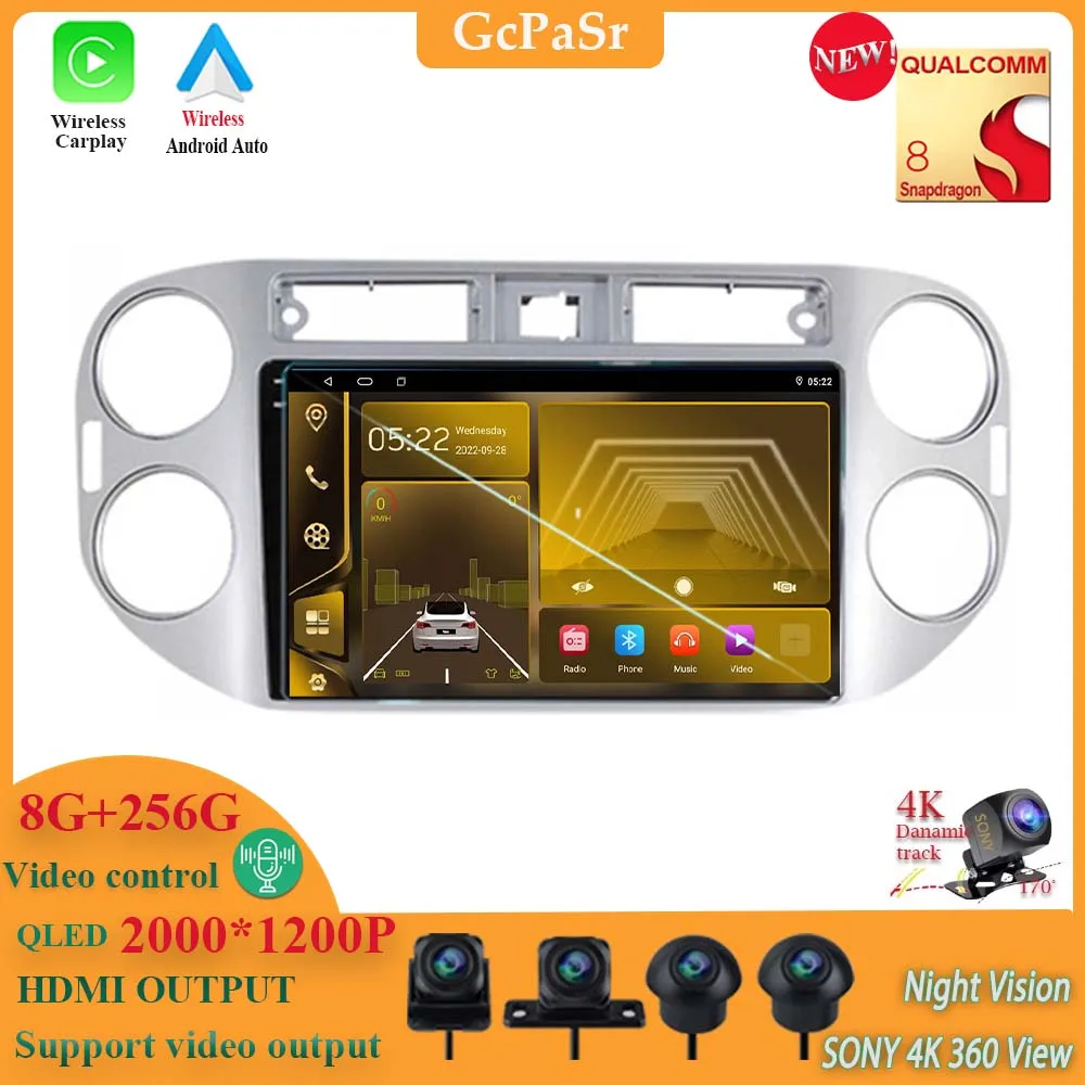 

Мультимедийная магнитола Qualcomm Android 13 для VW Volkswagen Tiguan 1 NF 2006 2008-2016, Автомобильная Мультимедийная магнитола, GPS-навигация Carplay