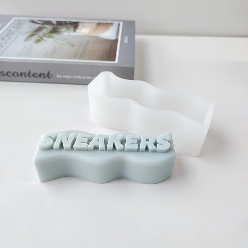 DIY Letters Sneakers Silicone Mold Handmade Aroma Candle Plaster Soap Mould Candle Making Supplies