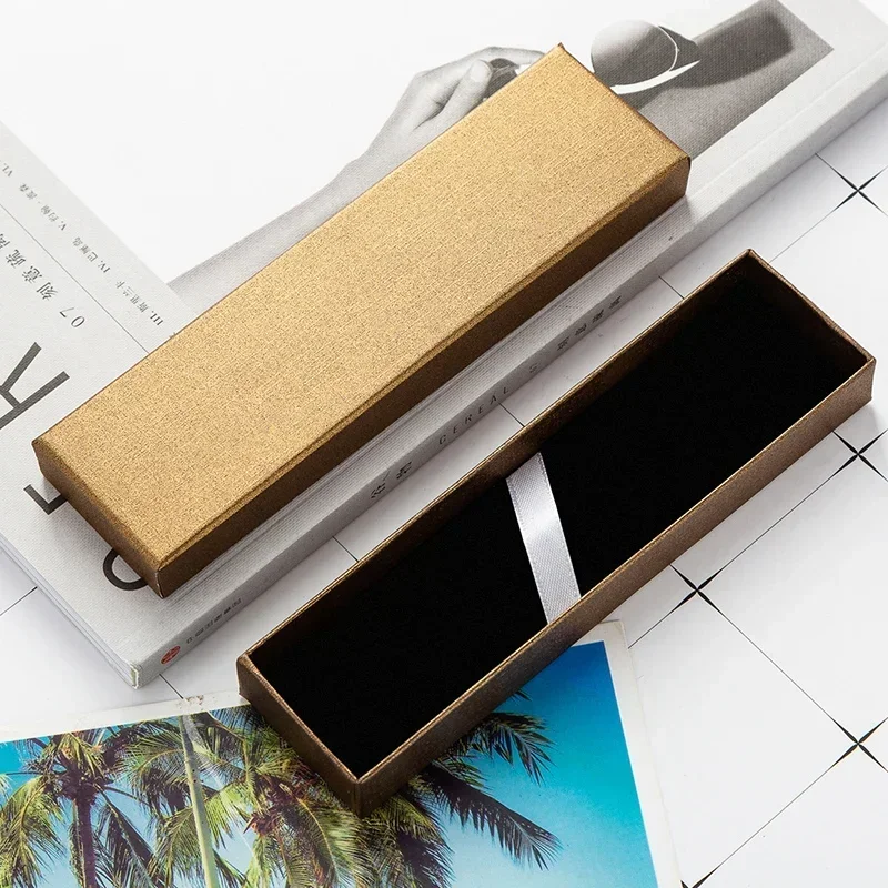 Neutral Pen Ballpoint Pen Box Rectangular Box Cover Paper Flannel Black Carton Lettering Special Gift pencil cases stationery box