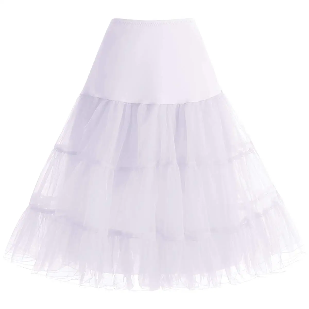 

Organza 50s Vintage Rockabilly Petticoat Retro Underskirt Knee Length Crinoline Half Slips