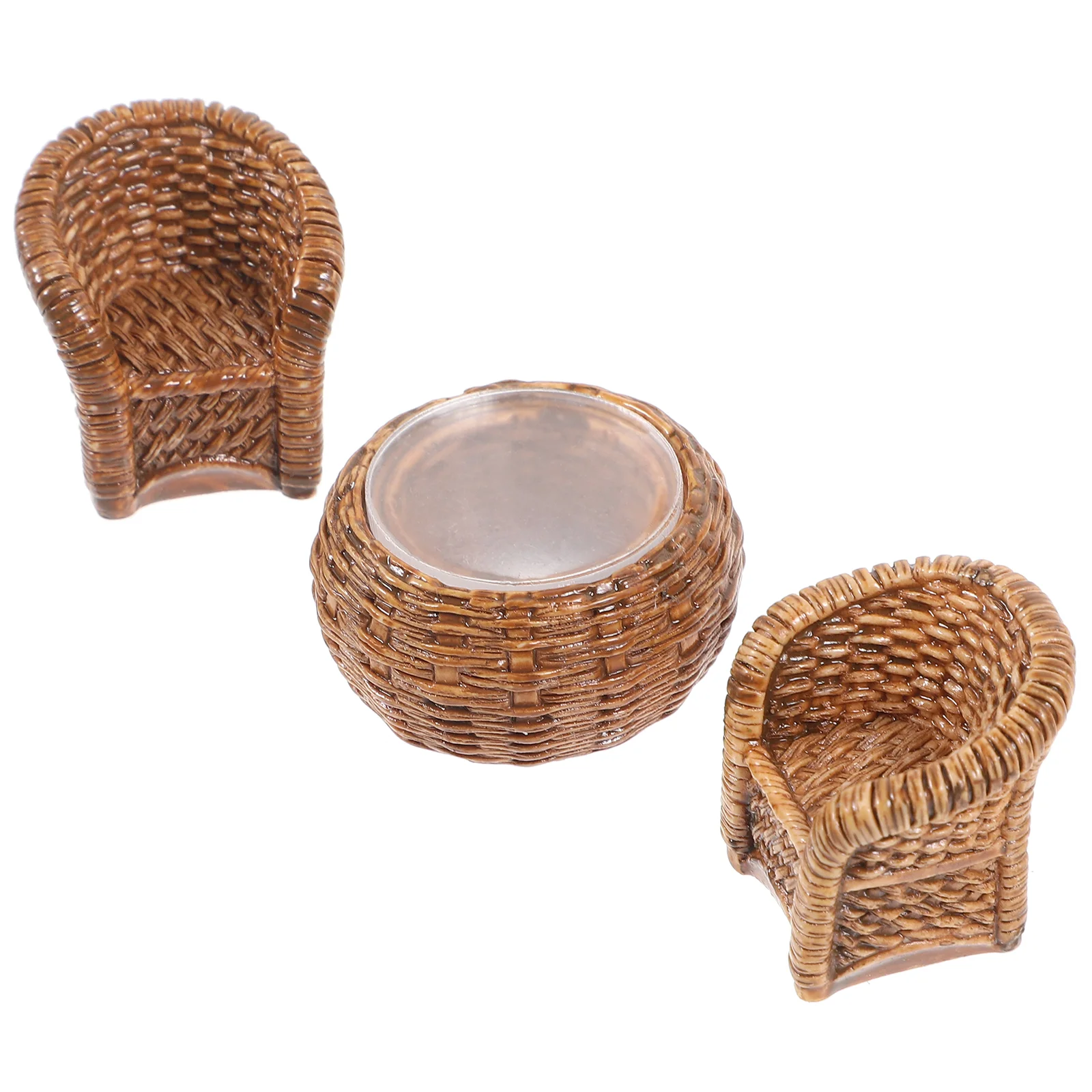 

of Dollhouse Furniture Woven Table Chair Model Set Dolls House Furniture Set Miniature Dollhouse Accessories