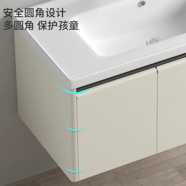 Moisture-proof Bathroom Cabinet Nordic Cream Wind Wash Bathroom Cabinet Intelligent Bathroom Furniture Armadio Da Bagno XYYSG 2
