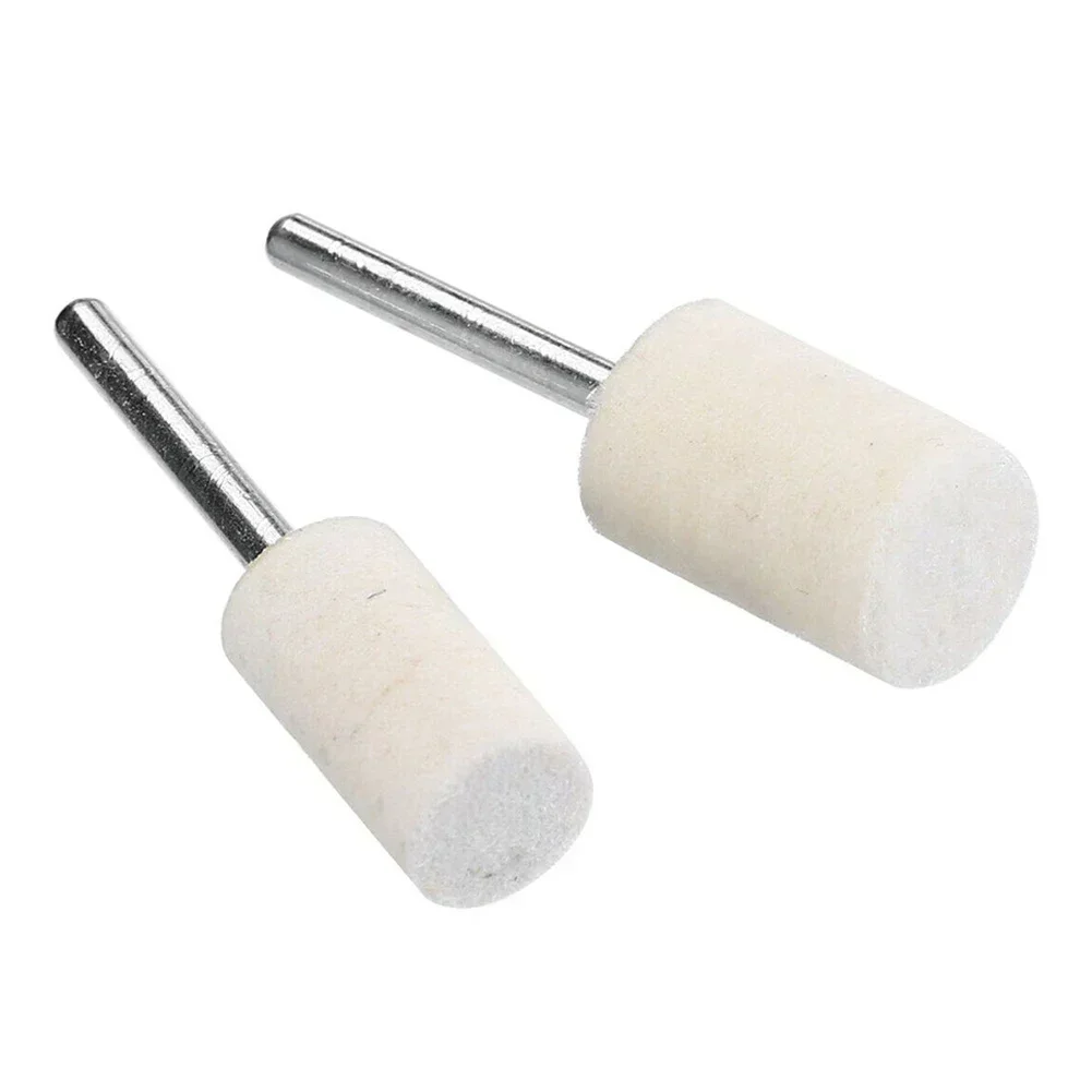 20Pcs Felt Polishing Buffing Pads Wheel Wool Grinding Head 3mm Handle Rotary Tool Kit For Metal Marble Glass Polishing Tool