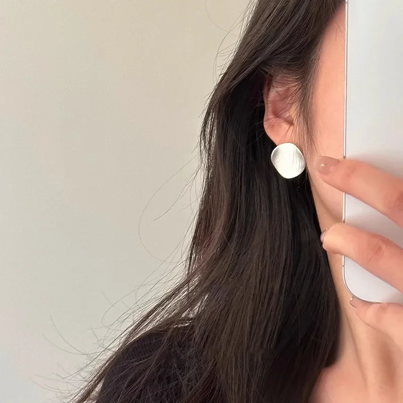 Vintage-Ohrringe aus 925er-Sterlingsilber für Damen, runder String, trendiger Ohrring, Schmuck, verhindert Allergien, Party-Accessoires, Geschenk – Detail 3