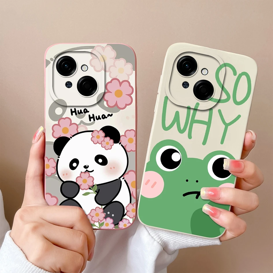 Colorful Pattern Liquid Silicone Case with Lens Protection