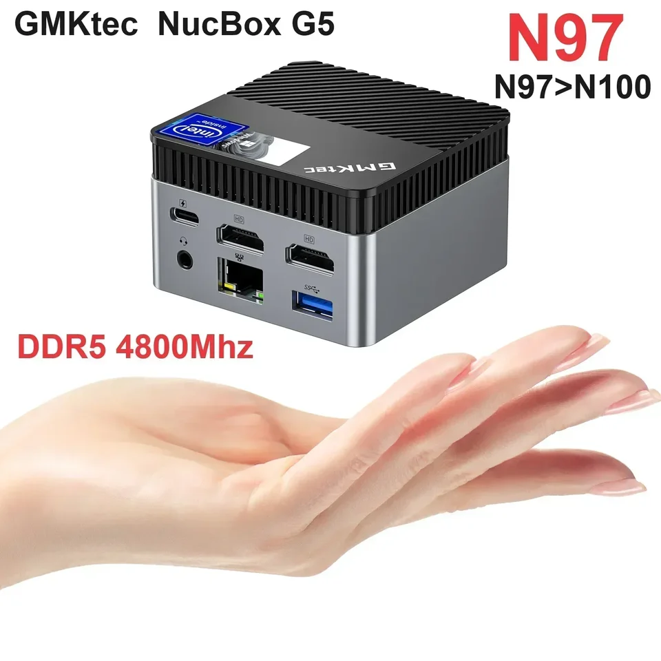 新品　Gmktec Nucbox G5 Mini PC Win11 Pro GMKtec G5 N97 Mini PC Windows 11 Pro DDR5 4800Mhz 12GB 256GB NGFF