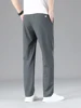 Men Clothing High Quality Casual Pants Summer Thin Ice Silk Straight Drawstring Elastic Waist Jogger Sweatpants Trousers Male 4