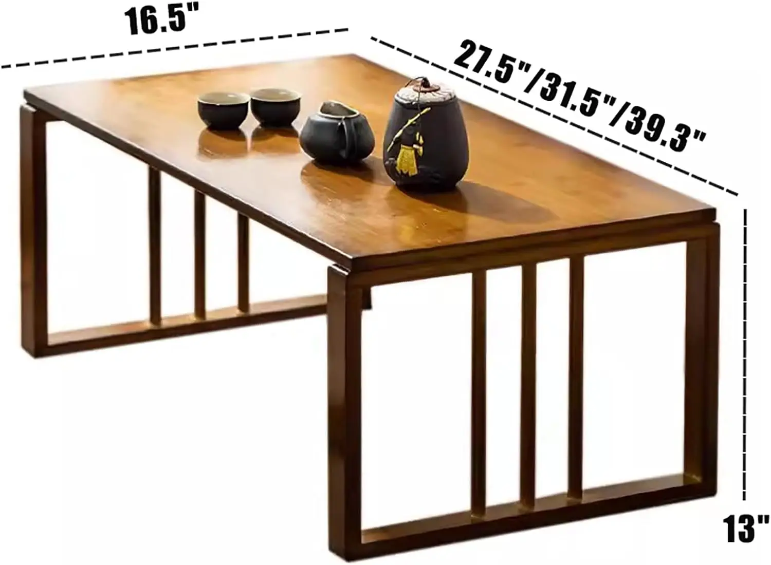 Comfort corner Bamboo Folding Coffee Table,Tea Table Low Table for Sitting On The Floor,Rustic Floor Foldable