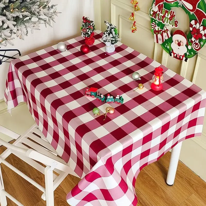 JYMW153-A Cotton and linen tablecloth rustic and fresh home grid patterned cotton and linen tablecloth 3