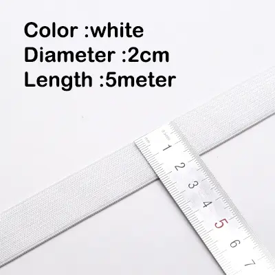 5Meters Sewing Elastic Band Heavy Stretch High Elasticity Knit Elastic Band for Sewing Waistband Elastic White black 10-60MM - Image 12