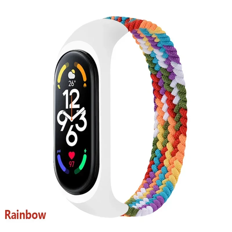 Nylon Braided Solo Loop Strap Bracelet for Fitness Tracker Wristbands