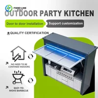 Îlot de cuisine extérieur en acier inoxydable avec barbecue intégré et nettoyage facile, idéal pour les pique-niques dans la cour et les cuisines extérieures 5