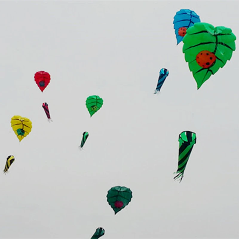 free shipping large leaves kite flying outdoor soft kite nylon fabric pendant windsock kite