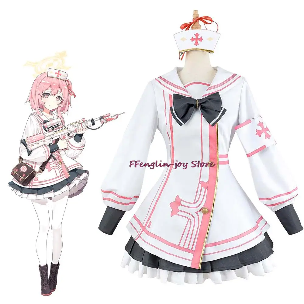 

Blue Archive Coaplay Costume Sumi Serina Anime Female Uniform Set Cute Nurse Dress Halloween Comic Show Performance Clothes