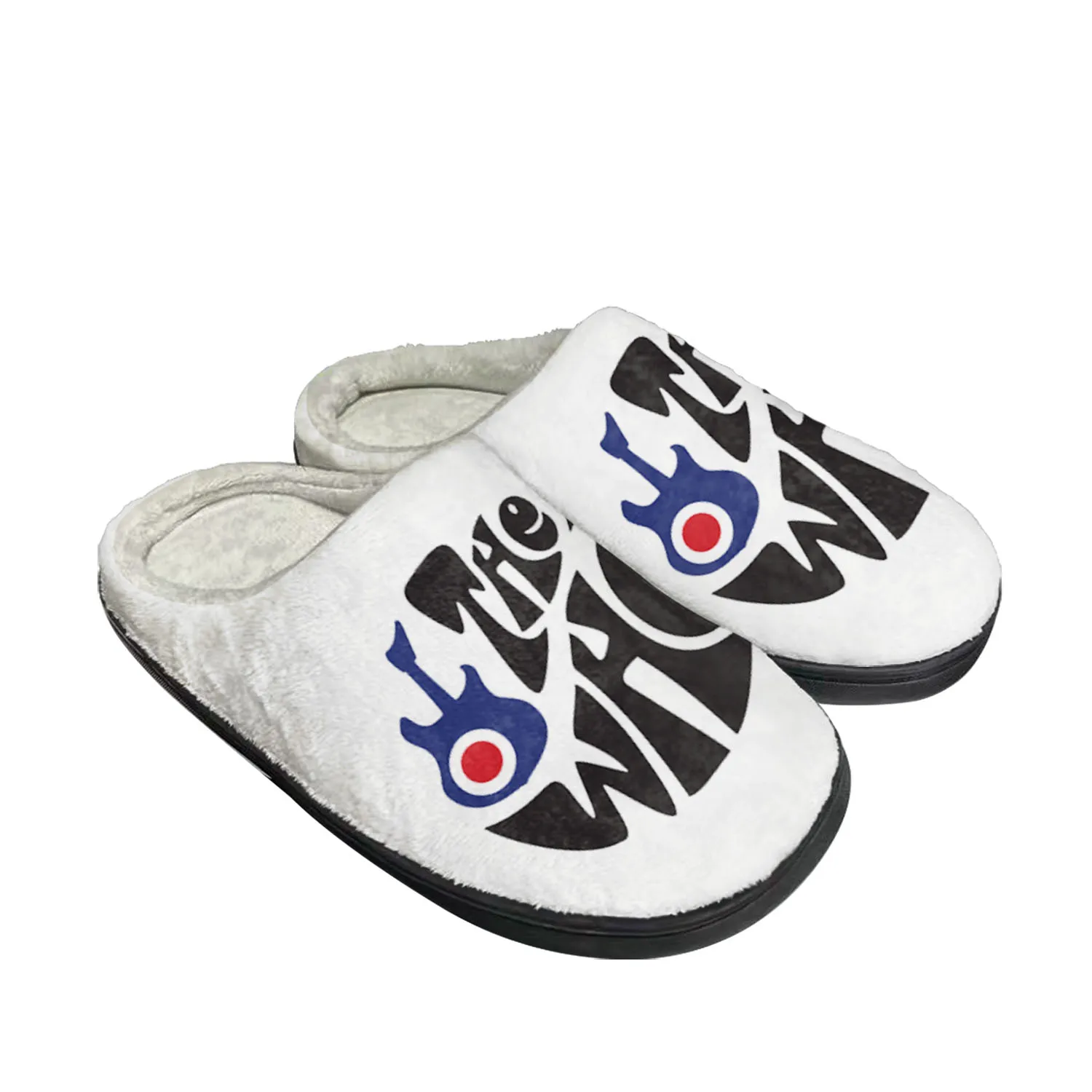 

The Who Pop Rock Band Home Cotton Custom Slippers Mens Womens Sandals Plush Bedroom Casual Keep Warm Shoe Thermal Slipper Black