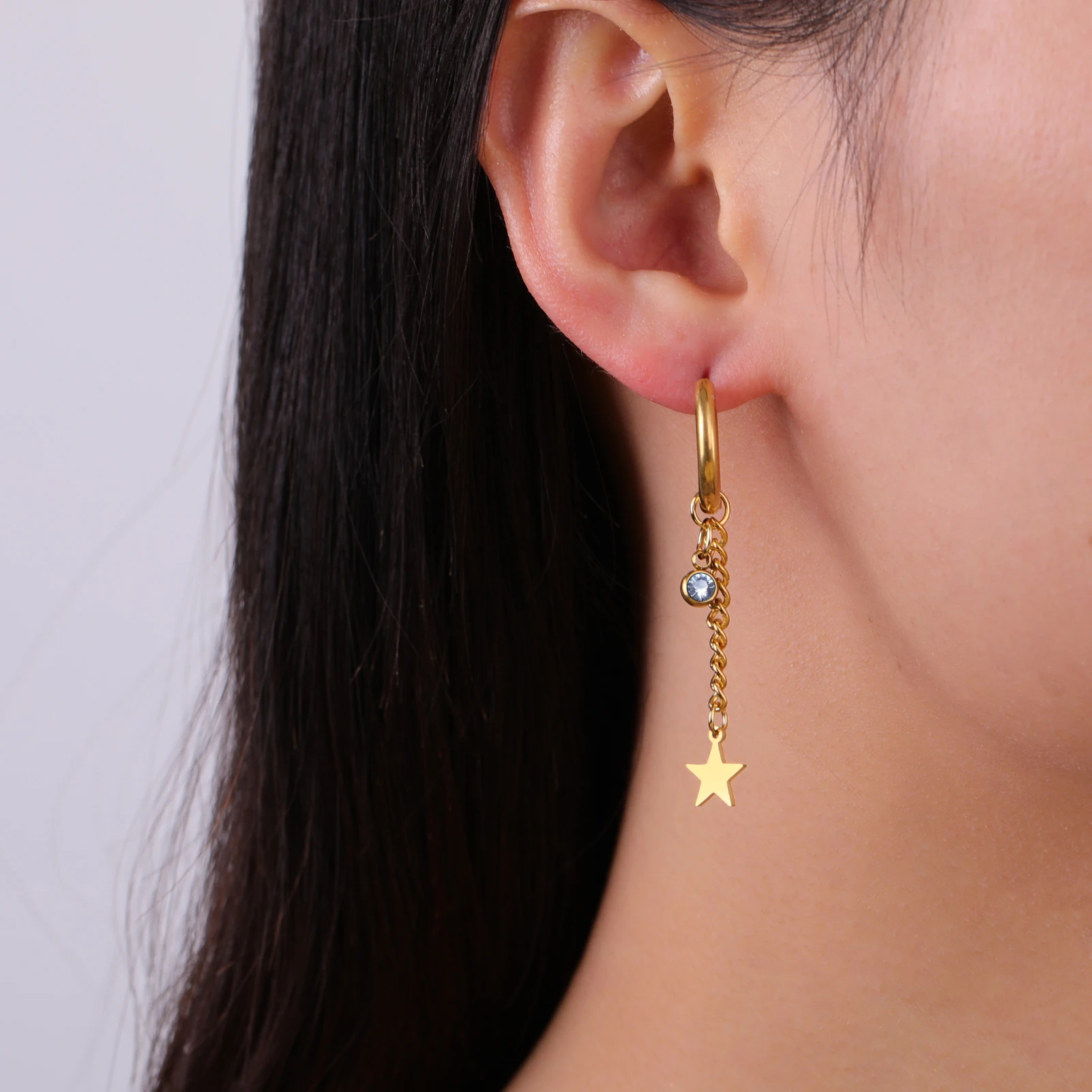 Skyrim Stainless Steel Gold Color Hoop Earrings Women Heart Star Saturn Pendant Tassel Earrings Fashion Jewelry Christmas Gift hoop earrings pendant earrings crystal tassel earrings