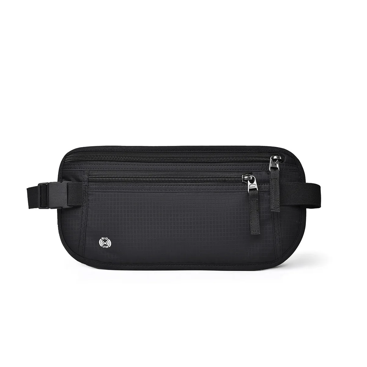 Portafoglio Da Viaggio Con Blocco RFID - Porta Passaporto Unisex Sottile In Nylon Nero, 16,5x11,4 Cm
