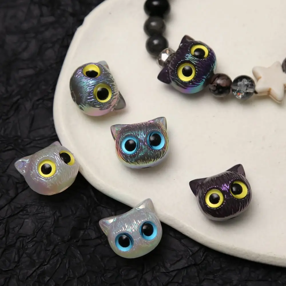 

Cartoon Big Eyed Cat Acrylic 3D Cat Head Loose Spacer Beads DIY Handmade Bracelet Material Jewelry Accessories
