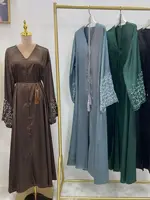 Ramadan ouvert Abaya Damen dubaï luxe Islam musulman modeste Kimono robes africaines pour les femmes Kebaya caftan Robe Musulman 3