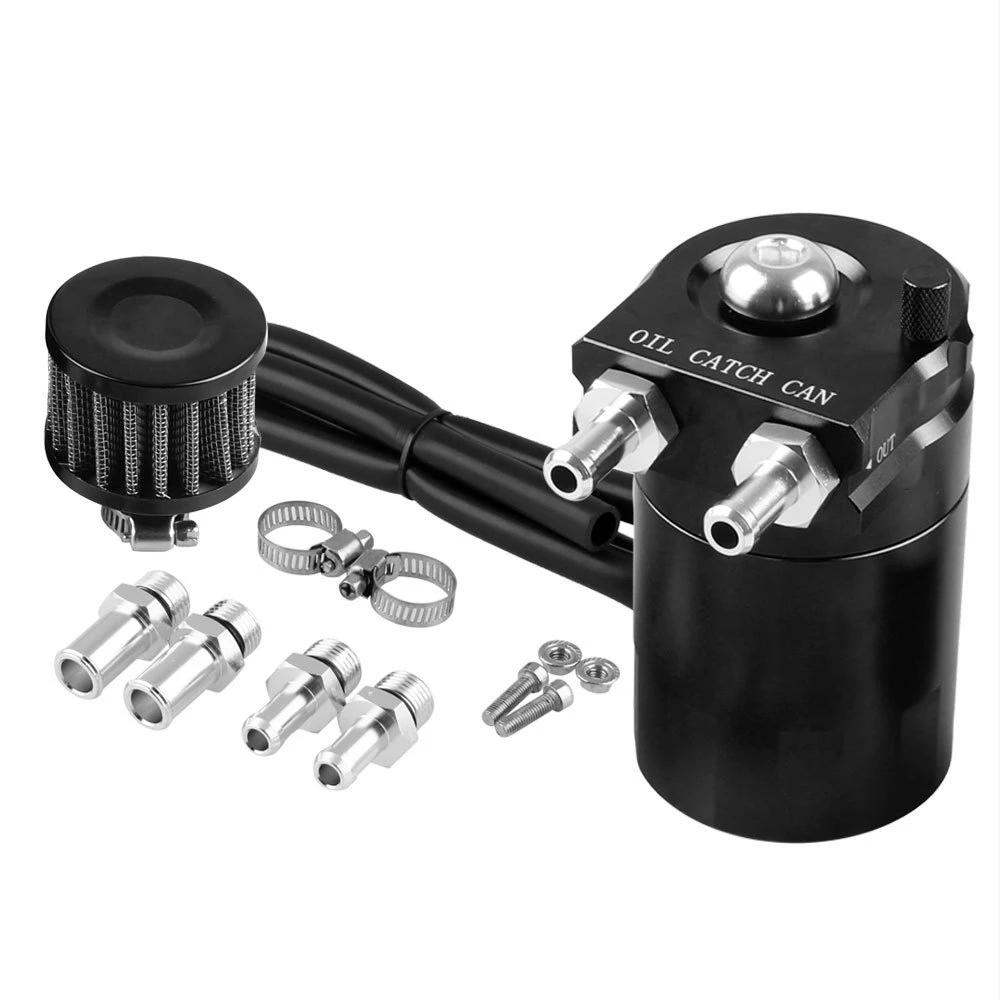 300ml Öl Reservoir Kraftstoff Tank Auto Universal Verblüfft Aluminium Öl  Fangen Können Kit Mit Luftfilter Schwarz