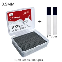 Premium Mechanical Pencil Lead Refills Set - 1000 Pieces, Multi-Thickness 2B, for Art and Drawing, with Storage Tubes (0.5mm set-1000pcs)