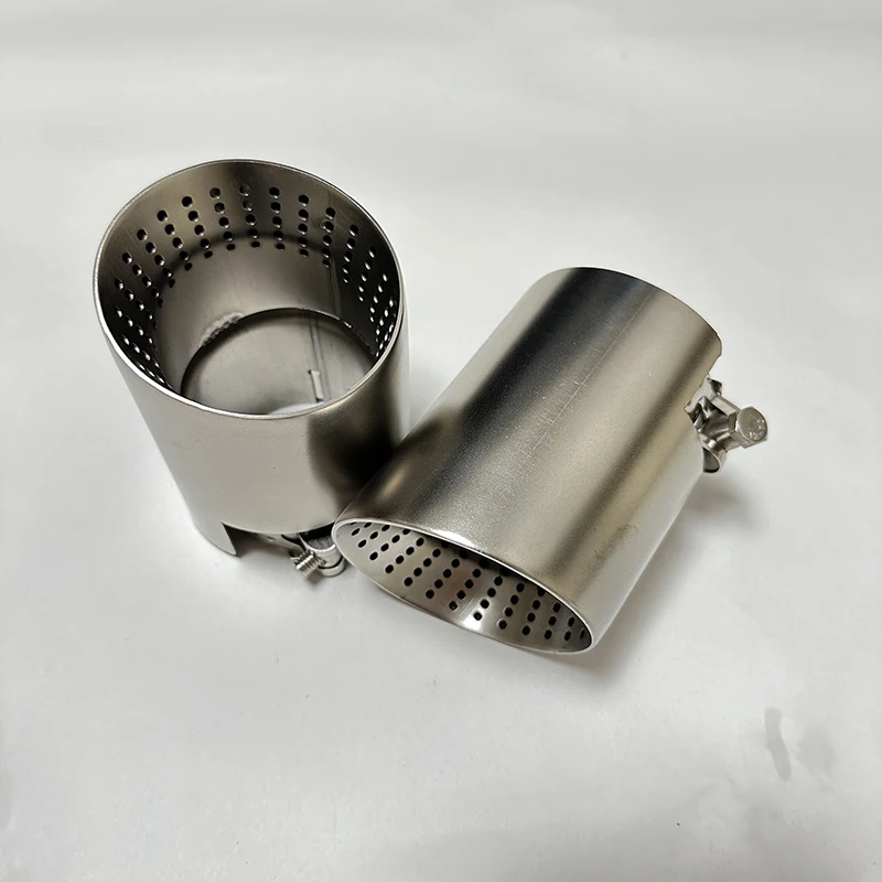 Exhaust nozzle 1pcs Matte stainless steel length 120mm large diameter 101mm 114mm Open car muffler system AK Car muffler interior