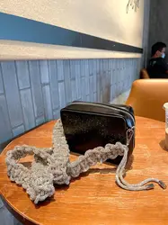 Luxury Designer Handbag Leather Square Bag Rhinestone Diamond Evening Bag Clutch Purse Bling Woven Shoulder Strap Messenger Bag
