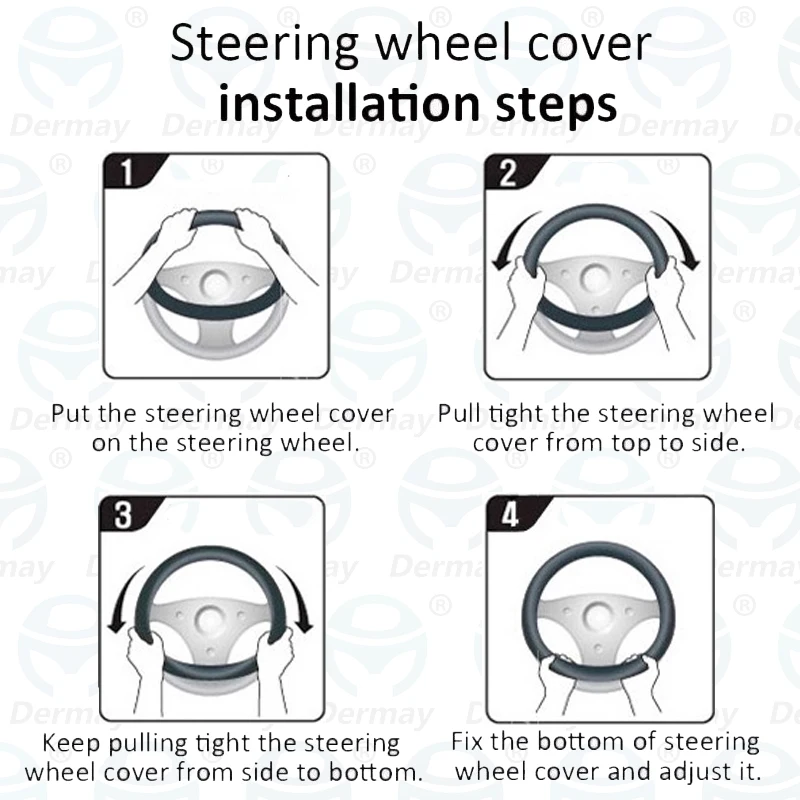 Car Steering Wheel Cover PU Leather Non-slip 9 Colors Auto Accessories For BYD Dolphin Seal Atto3 Tang Yuan Plus