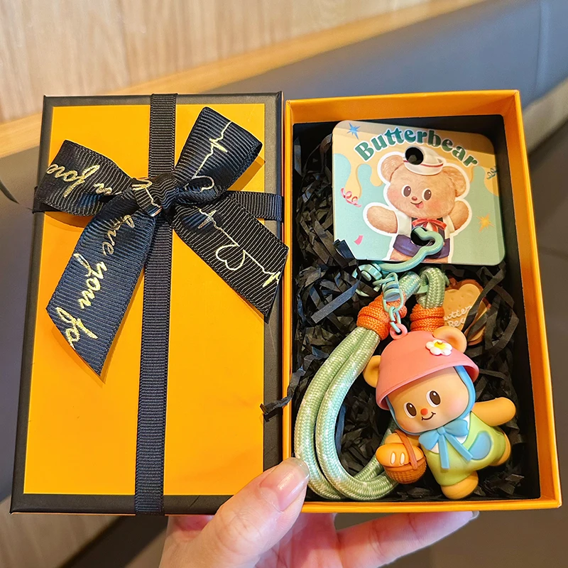 Butter Bear Keychain Tennis Cartoon Dolls ex Exquisite Bookbag