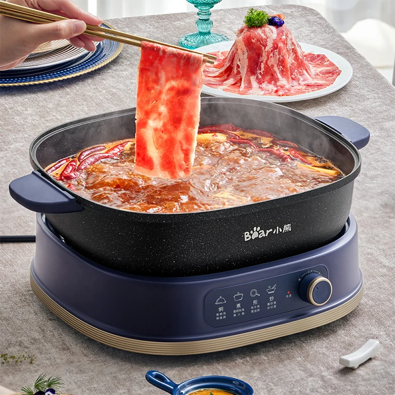 Household detachable hot pot large capacity multi-function split frying and frying electric hotpot electric cooker 2