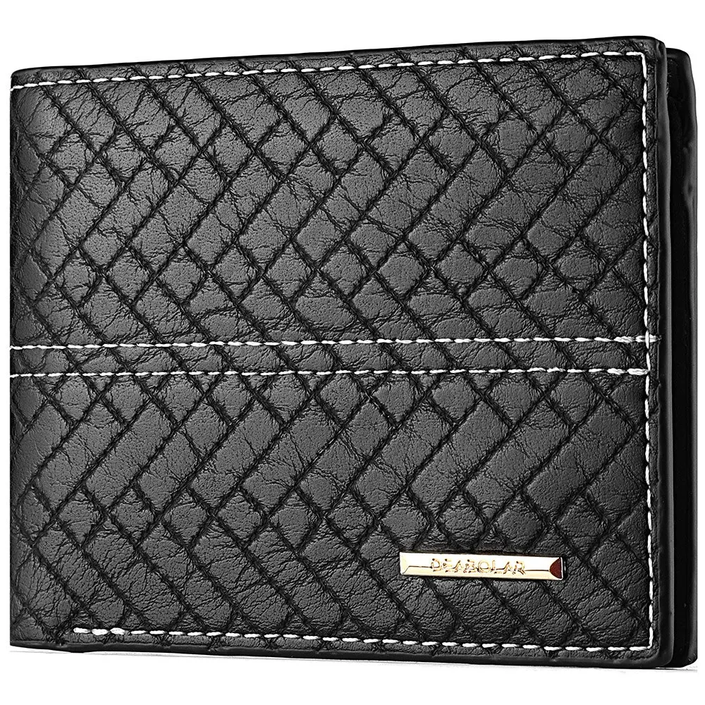 NewShortWalletMensTripleFoldMultifunctionalEmbossedWalletCard