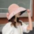 Summer New Women Bucket Hat UV Protection Sun Hats Solid Color Soft Foldable Wide Brim Outdoor Beach Panama Cap Ponytail Caps 16