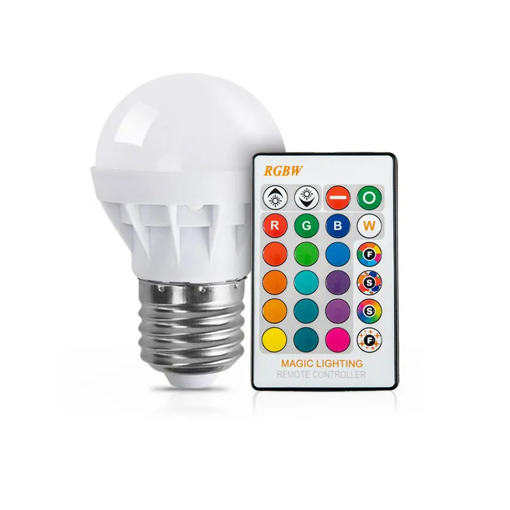 

E27 3W RGB LED Light Bulb with Remote Control Multicolor Dimmer Bulb Lamp Indoor New Year Party Wedding Decor Lighting