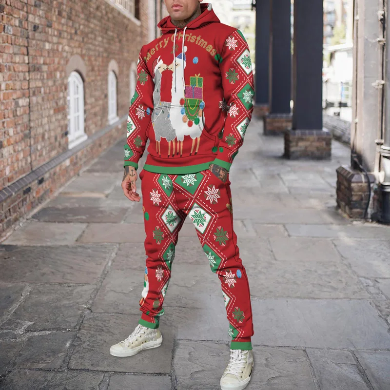 Merry Christmas 3D Printed Hoodie/Suit Fashion Sweatshirt+Pants Tracksuit Set Men Women Funny New Year Party Streetwear Clothing