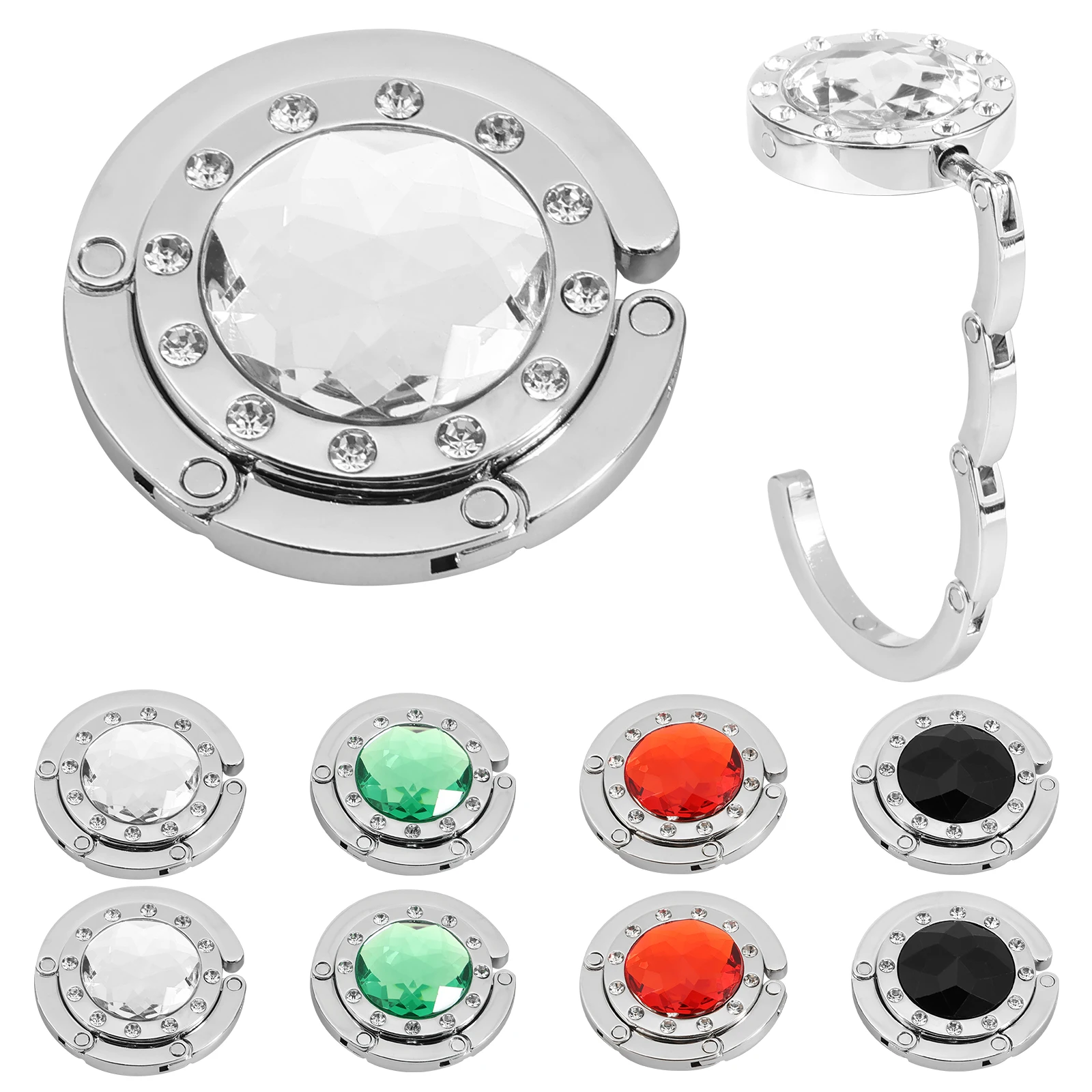 Metal Crystal Table Handbag Hook Non Slip Purse Holder