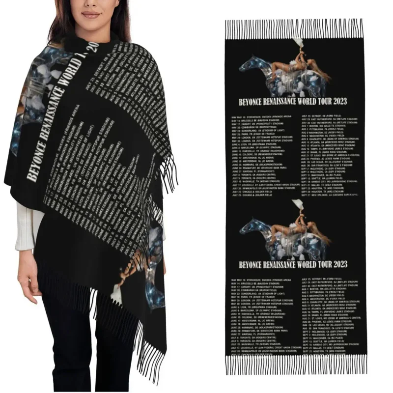 

2023 Beyonce Renaissance Wraps For Ladies Warm Large Long Scarf World Tour Neckerchief Shawl Scarves