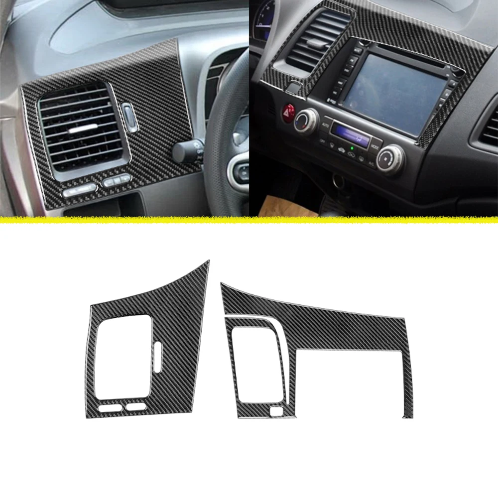 

Driver Seat Left Side Air Vent Decorate Cover Decal for Civic 8 Gen 2006-2011 Carbon Fiber Car Interior Mouldings Accessories