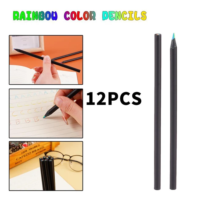 4pcs/pack Kawaii 4 Color Concentric Rainbow Pencil Crayons Colored Pencil  Set Art School Supplies for Painting Graffiti Drawing