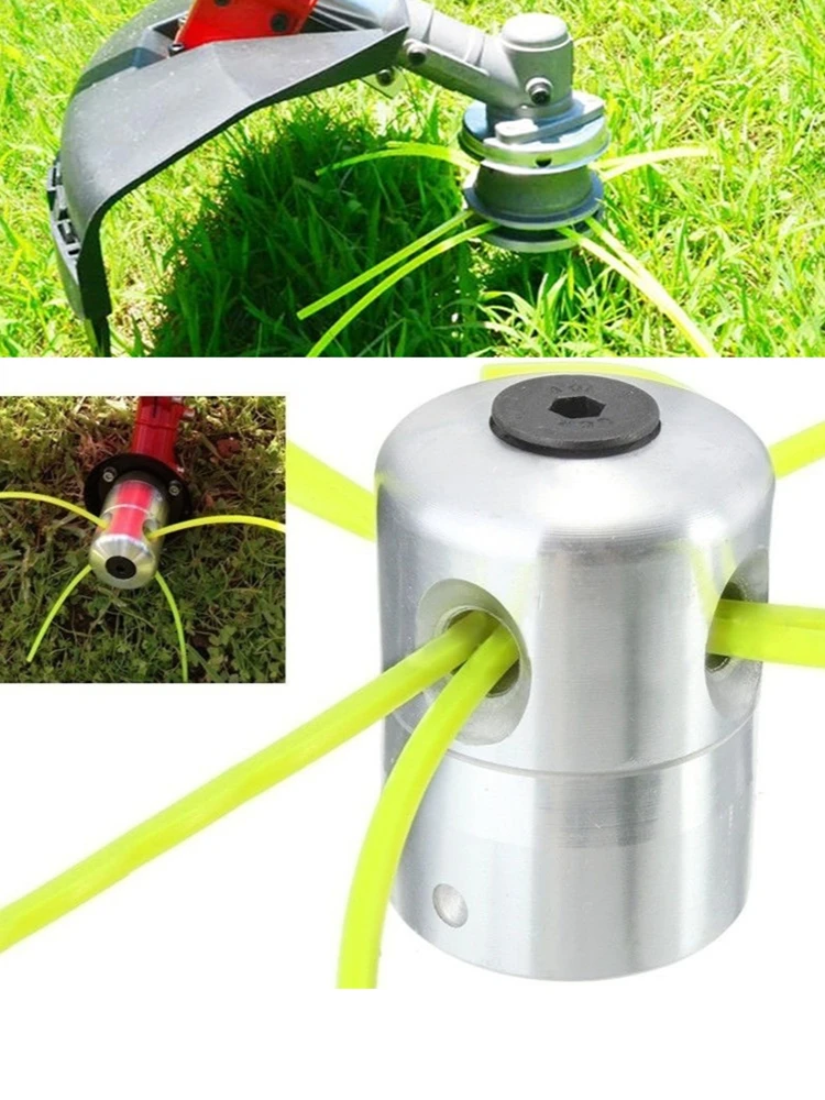 Aluminum Grass Trimmer Head Brush Cutter Head Lawn Mower Cutting Line Trimmer Replacement Tool Part 4 Lines