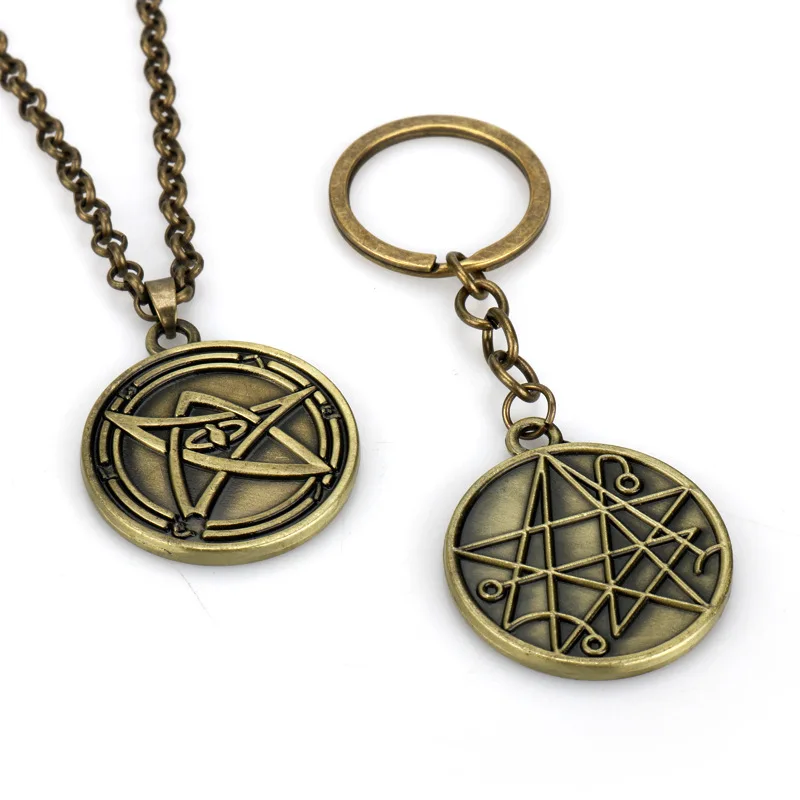Anime Keychain Pendant Cthulhu Mythology Book of the Dead Seal Charm Necklace Pendant Key Chain
