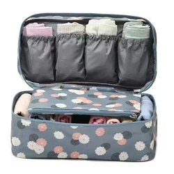 Compact Women's Waterproof Foldable Travel Organizer for Undergarments and Toiletries (Flower)