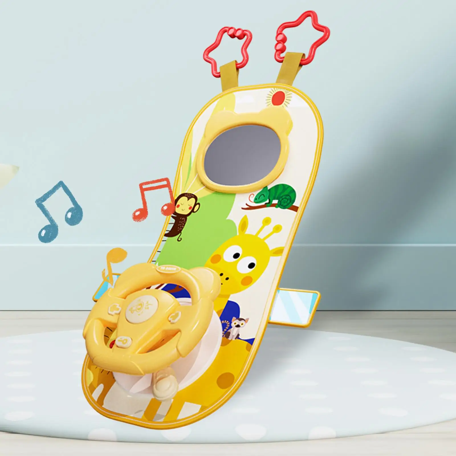 

Carseat Toys Steering Wheel Driving Sounds Roleplay Steering Wheel for Rear Car Seat Outdoor Role Play Indoor/Outdoor Gifts