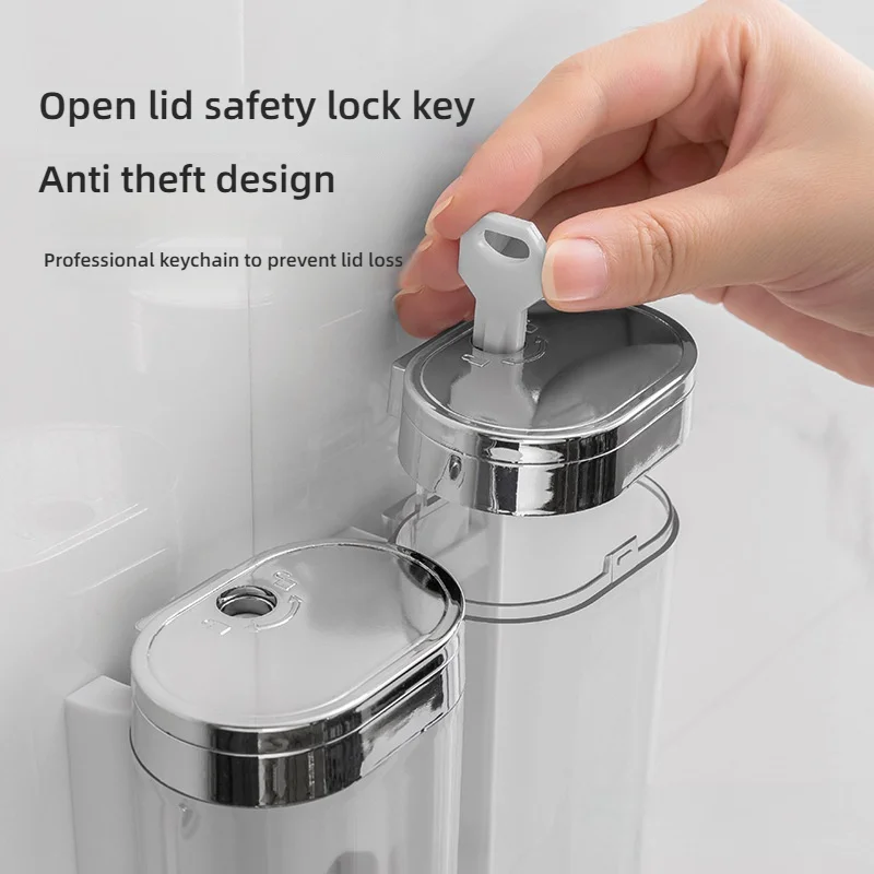 1pcs Non Punching Wall Mounted Soap Dispenser Bathroom Shampoo Conditioner Shower Pump Hand Pressed Hand Soap Dispenser