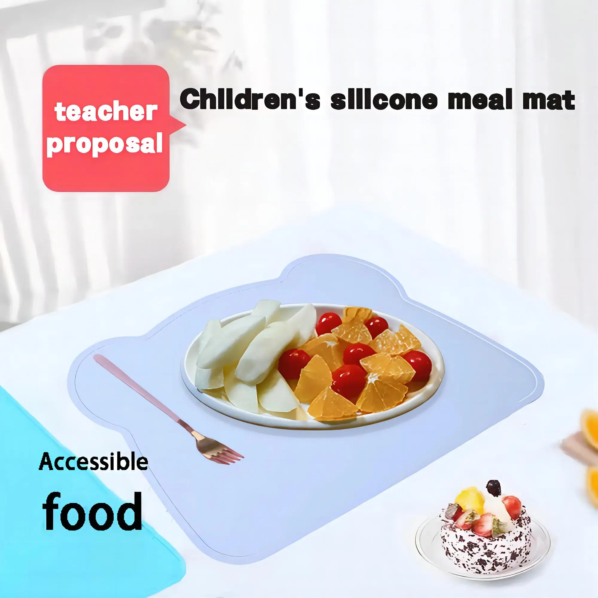 ChildrensBearPlacematSiliconeInsulatedPlacematCreativeCoaster