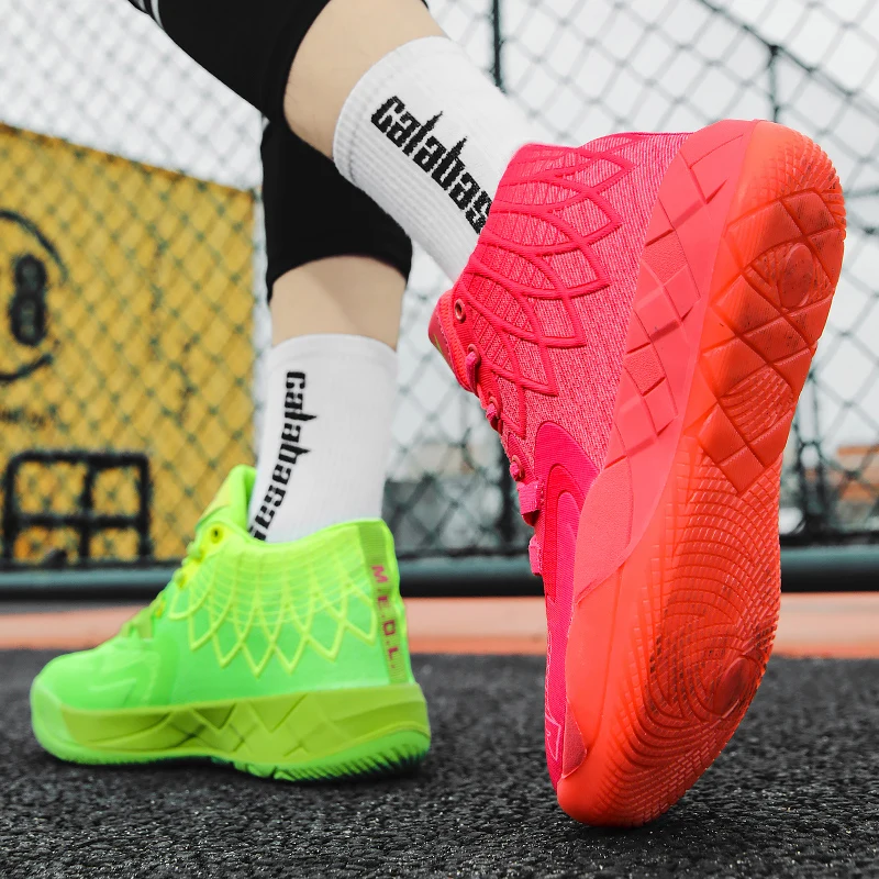 Three-ball generation Lamelo Ball basketball shoes Yin-yang high-top practical youth student basketball shoes men's sports shoes 2