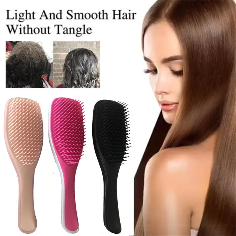 

Magic Comb Anti-static Massage Hair Brushes Tangle Detangle Shower Massage Hairbrush Comb Salon Accessories Pink