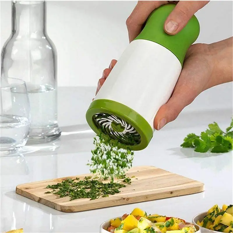 Manual Herb Grinder Spice Mill Parsley Shredder Chopper Vegetable Cutter Coriander Mincer Chili and Cilantro Kitchen Gaget