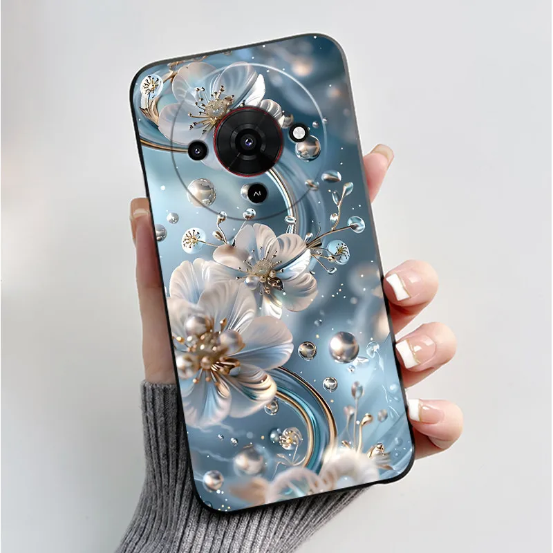 Butterfly Flower Black Soft Silicone Phone Case - Stylish Protective Back Cover