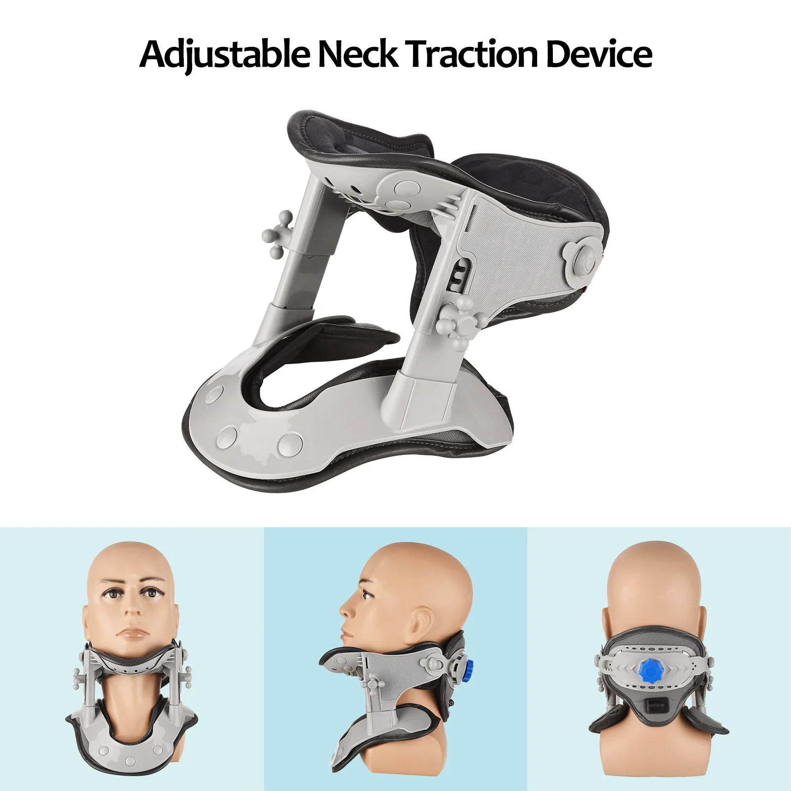 Cervical Neck Traction Device Adjustable Neck Stretcher Collar Improved Spine Alignment Neck Pain Relief and Support Beauty Tool