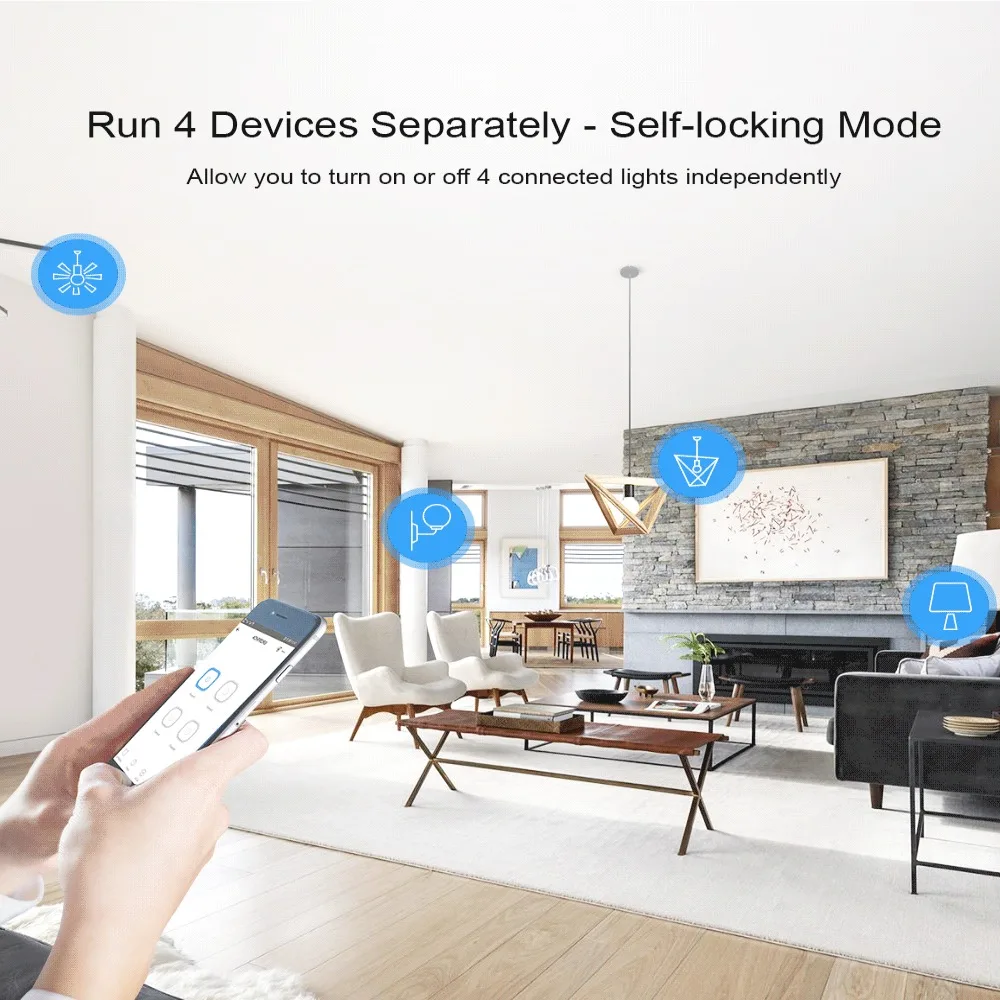 4CH PRO R3 4CHR3 4 Gang Wifi Smart Switch 433mhz RF Control Smart Home Support A